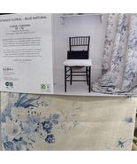 Cabbage &amp; Roses Constance Floral Blue Natural 2 Back Tab Window Panels 9... - €102,43 EUR