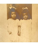 RPPC c1910 Two Young Girls Holding Hands Gel Silver AZO Divided Back Pos... - £7.82 GBP