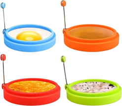 Silicone Egg Rings, 4 Inch Food Grade Egg Cooking Rings, Non Stick Fried Egg Rin - £8.90 GBP