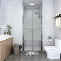vidaXL ESG Half Frosted Shower Door, 37.8x74.8", Sliding Glass Enclosure, Easy - $392.99