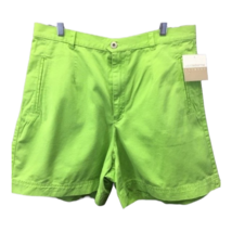 Liz Claiborne Womens Casual Shorts Green Pocket High Rise 100% Cotton Zi... - £13.36 GBP
