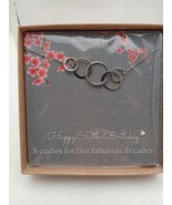 Happy 50th Birthday: Analysisy Love: 925 Silver  Necklace  Entwined Rings - $21.17