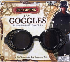 SteamPunk Cosplay Victorian Style Black Industrial Goggles, NEW UNUSED - £9.30 GBP