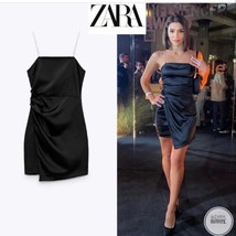 Bloggers Favorite NWT! Zara Draped Cocktail Dress With Jewel Straps Blac... - £43.72 GBP