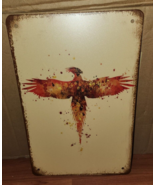 Fire Pheonix metal tin sign 8x12 - £10.21 GBP