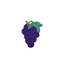 #E03932 Small Fruit Purple Grape Embroidery Iron On Applique Patch-Small... - $12.99