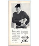 1950s Jantzen Kharafleece Sweater PRINT AD Pro Football Frank Gifford BX2 - $104.40 MXN