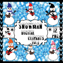 Snowman Vol. 6-Digital Clipart,Christmas,Craft,Snow,Scarf,Hat,Gift Card,Gift Tag - £0.99 GBP