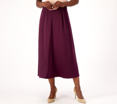 Candace Cameron Bure Pull-On Satin Skirt - Rich Purple, Large - £27.85 GBP