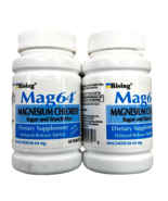 Rising Mag 64 Slow Magnesium Chloride w  Calcium 60 Tabs 2 Pack - £13.77 GBP