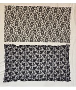 2PC Lot Black Floral Stretch Lace Remnants 32&quot; X 18&quot; Each Piece - $229.01 MXN