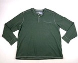 Tommy Bahama Mens XL Pullover Henley Green Long Sleeve - $25.73