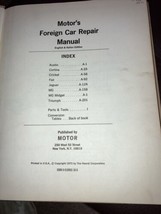 1972 MOTOR&#39;S FOREIGN CAR REPAIR MANUAL - ENGLISH AND ITALIAN EDITION - $8.38
