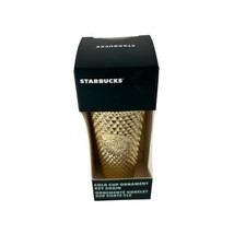 Starbucks 2022 Gold Cold Cup Ornament Keychain Fall Holiday Christmas Bl... - $17.05