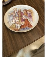 Nativity Scene Plate Jesus In Manger With Mary Joseph Wisemen - £6.08 GBP