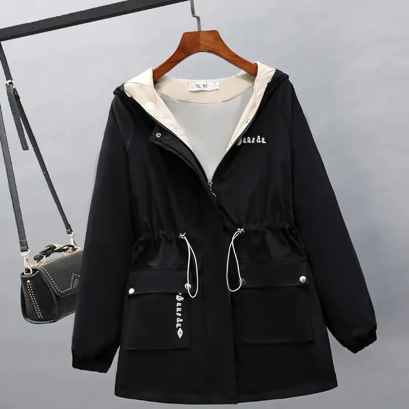  New Fashion Women Jacket Coat Long Sleeve Hooded Basic Jackets Windbreaker Fama - £163.93 GBP