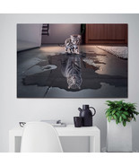 Cat Kitten Refection Tiger 1 piece canvas Wall Art Picture Home Decor No... - £14.90 GBP