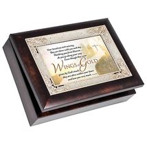 Wings Of Gold Musical Photo Frame With Rich Burlwood Finish - $47.95