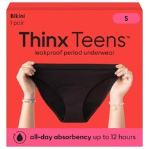 Thinx Teens Bikini Leakproof Women&#39;s Period Underwear - Black - Small - $13.99