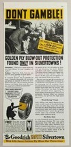 1936 Print Ad Goodrich Safety Silvertown Tires Blow Out Causes Car Accident - $11.68