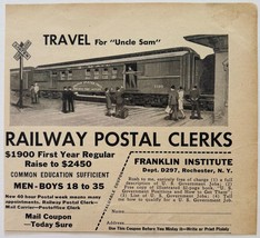 1936 Railway Postal Clerk Advertisement Railroad Employment Trains E90E3 - $372.61 MXN