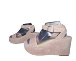 Vince Camuto Womens Guenta Sandal Size 9 Beige Suede Strappy Wedge Platf... - $25.00
