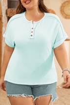 Jaycee Plus Size Textured Henley T Shirt - $21.59