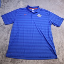 Nike Dri Fit Polo Shirt Mens XXL Blue Stripe Performance Casual Golf Gol... - $29.68