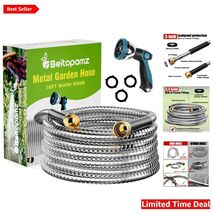 Durable 50' Stainless Steel Metal Hose: Flexible, Leakproof, No-Kink Tec... - $88.06