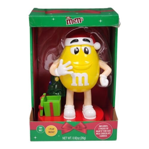 Primary image for M&M's Musical Christmas Collectible  Dispenser Yellow M&M W/ Original Box