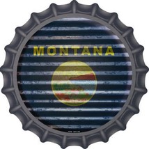 Montana Flag Corrugated Effect Novelty Metal Bottle Cap BC-936 - £17.54 GBP