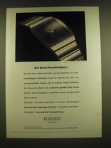 1990 Rado Watches Ad (in German) - Ein Stuck Personlichkeit - £14.73 GBP