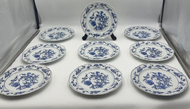 9- Blue Danube  (Japan) Salad Plates Vintage Blue Onion Design 8 3/4”&quot;New - £215.09 GBP