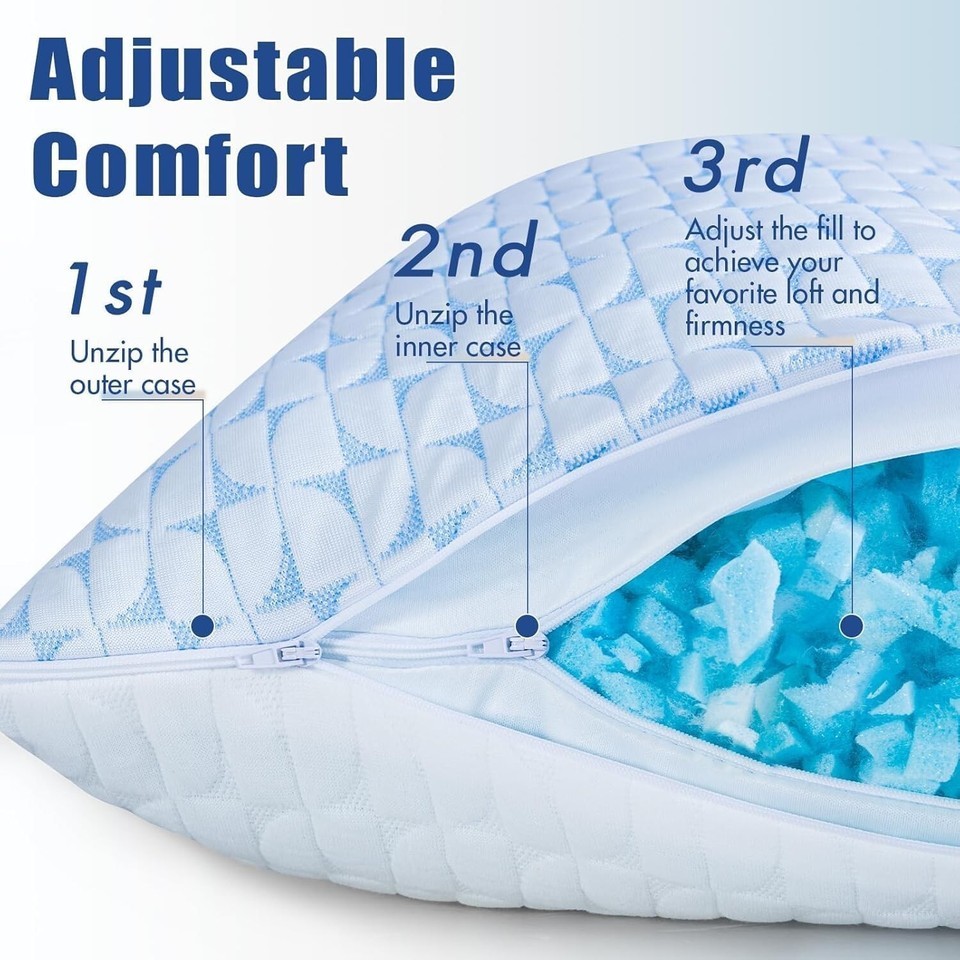 Queen Size Cooling Bed Pillow - Soft Support for Side, Back, and Stomach Sleeper Item image 7