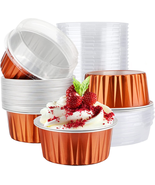 Foil Baking Cups,  30Pcs 5Oz Disposable Aluminum Foil Cups Cupcake Conta... - £15.47 GBP