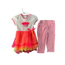 Youngland Baby Size 24 months 2 Piece Outfit Set Tutu Dress Pants cupcak... - £10.07 GBP