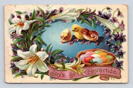 Joys of Eastertide Hatched Chick Colored Egg Flowers Embossed DB Postcard K14 - £3.91 GBP