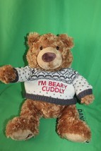 I&#39;m Beary Cuddly Gund Brown Bear Stuffed Animal In Sweater Only At Bloom... - $34.64