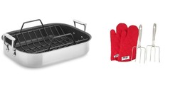 All-Clad Stainless Steel Dishwasher Safe Roaster W/Gloves and Forks(Your Choice) - £112.10 GBP+
