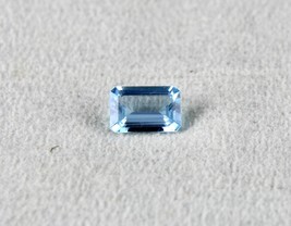 9x6 Mm Natural Blue Aquamarine Octagon Cut 1.56 Carats Gemstone Ring Pendant - £322.67 GBP