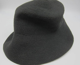 GORGEOUS Eric Javits Dark Gray Woven Woman&#39;s Sun Hat Fedora Squishee - £93.82 GBP