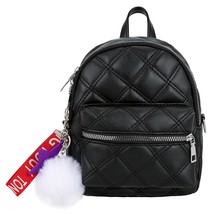 Mini Black Backpack Women Stone Leather BackpaFor Girls Small Ladies Casual Dayp - £21.22 GBP