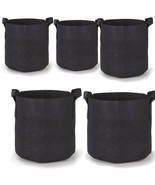 5 pack x 7 Gallon Black Grow Bags Aeration Fabric Planter Root Growing S... - $18.69