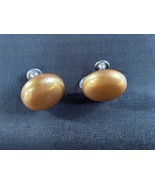 Vintage Round Gold Tone Plastic Screw-Back Earrings Classic - €17,05 EUR