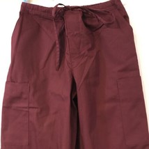 NWT Dagacci Scrubs Pants Small Brick Red Drawstring Waist SZ XS Pocket B68 - £11.27 GBP