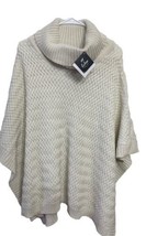 NWT Echo Braided Knit Turtleneck Poncho Topper One Size Fairy Chevron- W... - £48.30 GBP