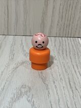 Fisher-Price Little People vintage little people orange plastic boy student - $6.23