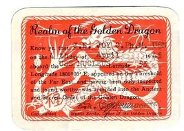 Realm of the Golden Dragon Card 1945 USS Nucleus Crossing Longitude 180 - £27.21 GBP