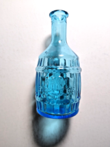 Blue Carnival Glass Bottle Root Bitters Medicine 1970's  Apothecary 3" T... - $10.52