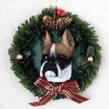 Wreath Xmas Ornament BOXER Dog Breed Christmas Ornament - £6.23 GBP